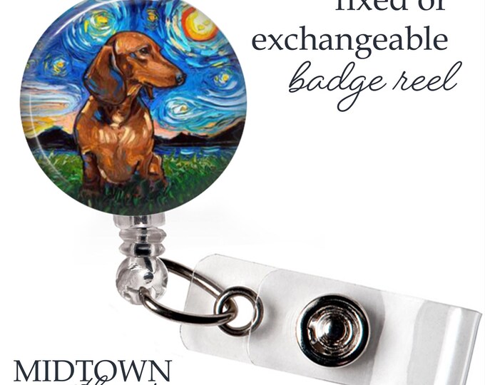 Van Gogh Weenie Badge Reel or Exchangeable Topper
