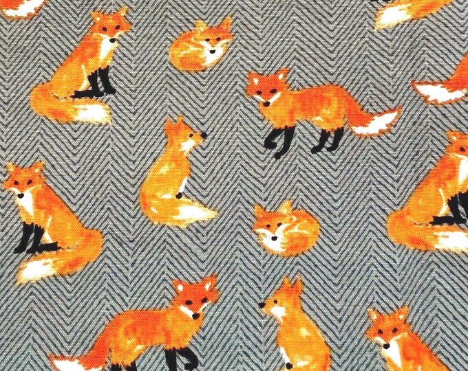 Foxes on Herringbone Scrub Cap