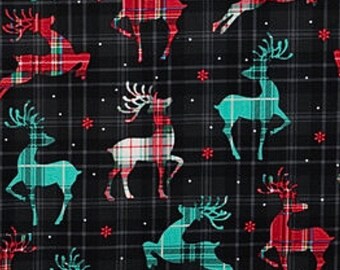 CHR - Plaid Reindeer Scrub Cap