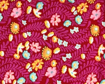 Mint Floral on Pink Scrub Cap