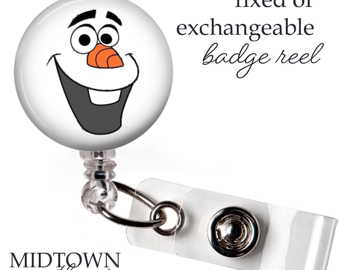 Olaf Badge Reel or Exchangeable Topper