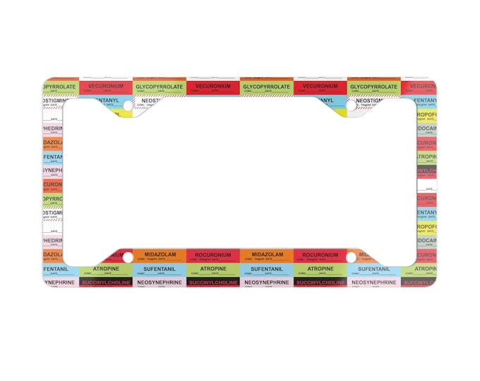 Pharmaceutical Drug White Aluminum License Plate Frame, Car Accessories