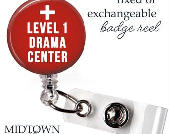 Level 1 Drama Center Badge Reel or Exchangeable Topper