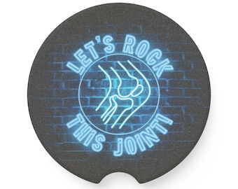 Soapstone Car Coaster - Rockin' Neon Vibe, Perfect Gift for Music Lovers, Unique Car Accessory, Fun Decor, Birthday or Holiday Gift