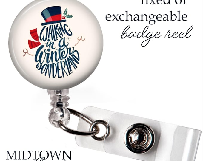 Walking in a Winter Wonderland Badge Reel or Exchangeable Topper