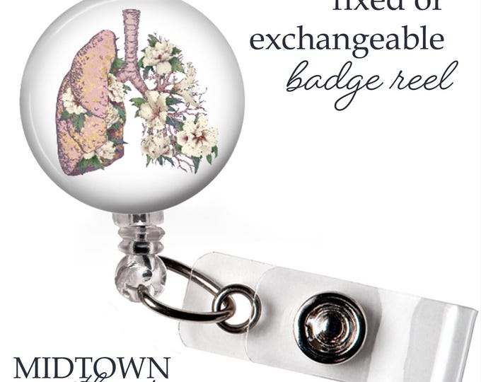 Lung Floral Badge Reel or Exchangeable Topper