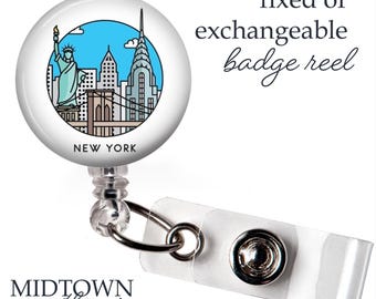 New York Badge Reel or Exchangeable Topper