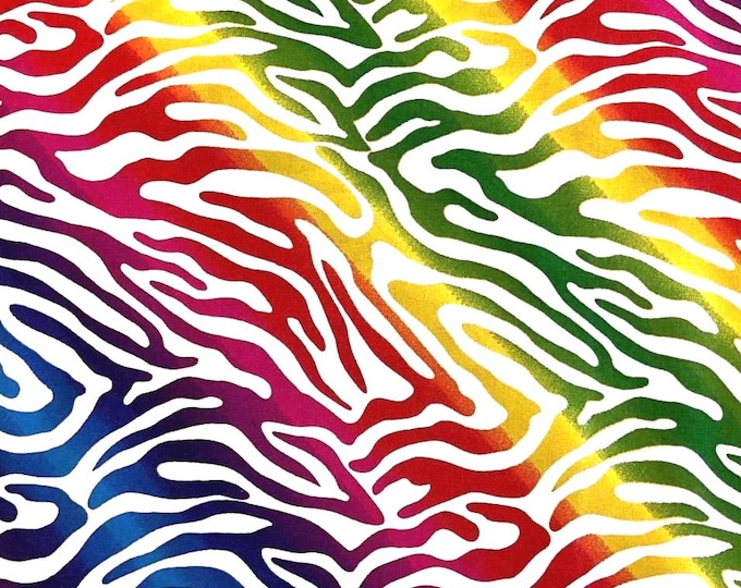 Rainbow Zebra Print Scrub Cap