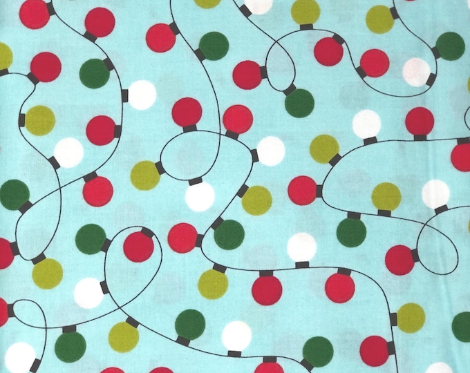 CHR - Christmas Lights on Blue Scrub Cap