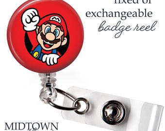 Mario Badge Reel or Exchangeable Topper