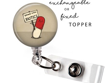 MED - Antibiotics Badge Reel or Exchangeable Button