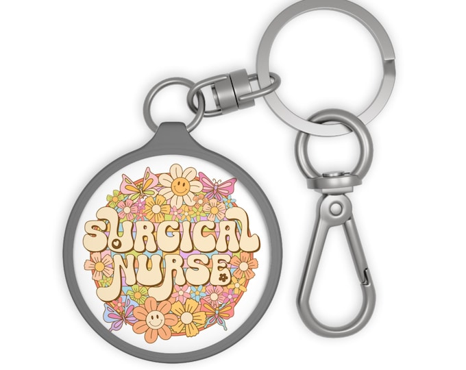 Floral Surgical Nurse Keychain | Medical Gift, Nurse Accessory