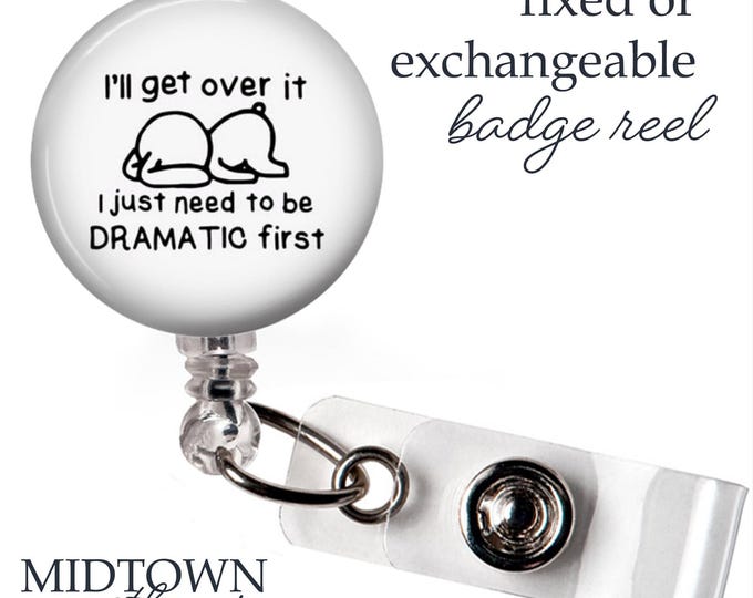 Dramatic Bunny Badge Reel or Exchangeable Topper