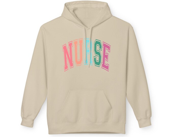 Nurse Rainbow Fleece Hoodie | Cozy Gift for Healthcare Workers, Perfect for Nurses Week, Medical Professionals, Birthdays, and Casual Wear
