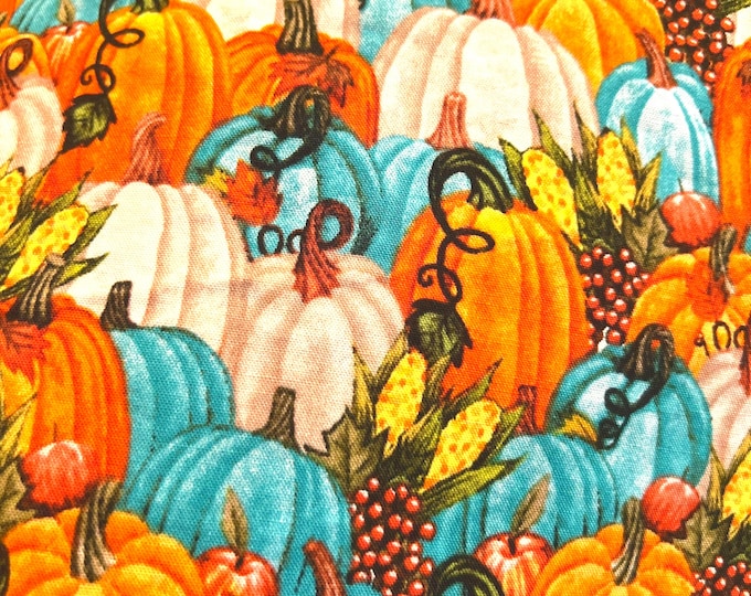 AUT - Teal, Orange, & White Pumpkins Scrub Cap