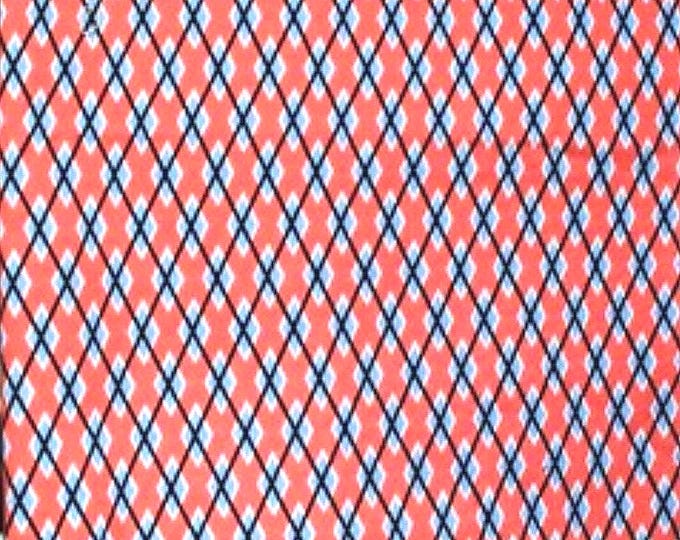 Coral and Periwinkle Argyle Scrub Cap