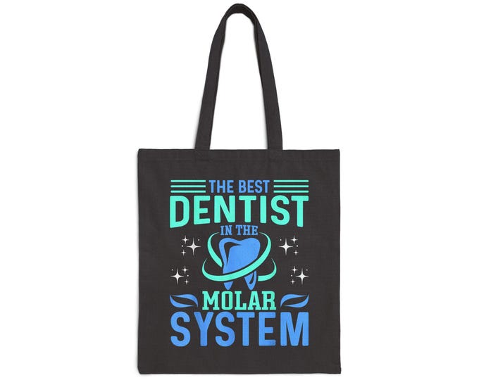 Dental Tote Bag, Best Dentist Gift, Molar System Canvas Bag, Eco-Friendly Grocery Tote, Funny Dental Accessories