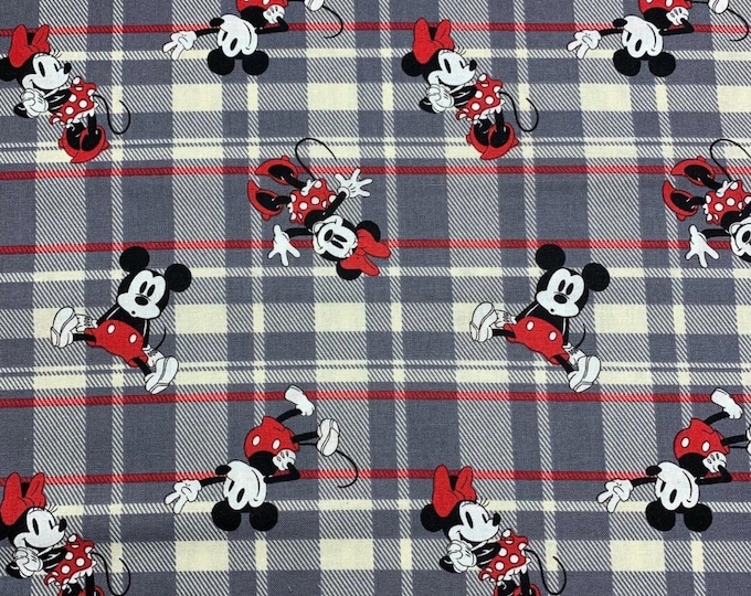 DIS - Plaid Mickey & Minnie Scrub Cap