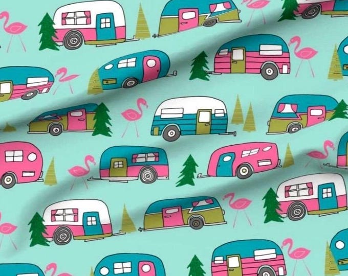 Campers and Flamingos Scrub Cap
