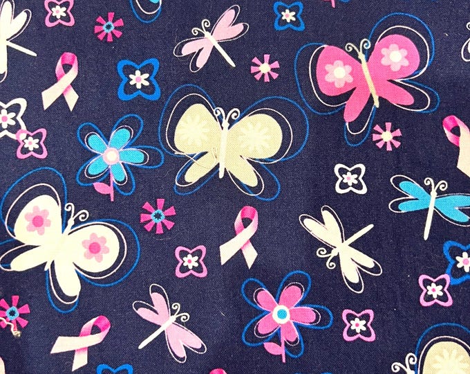 Breast Cancer Ribbons and Butterflies Scrub Cap