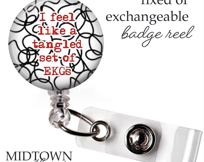 Tangled EKGs Badge Reel or Exchangeable Topper