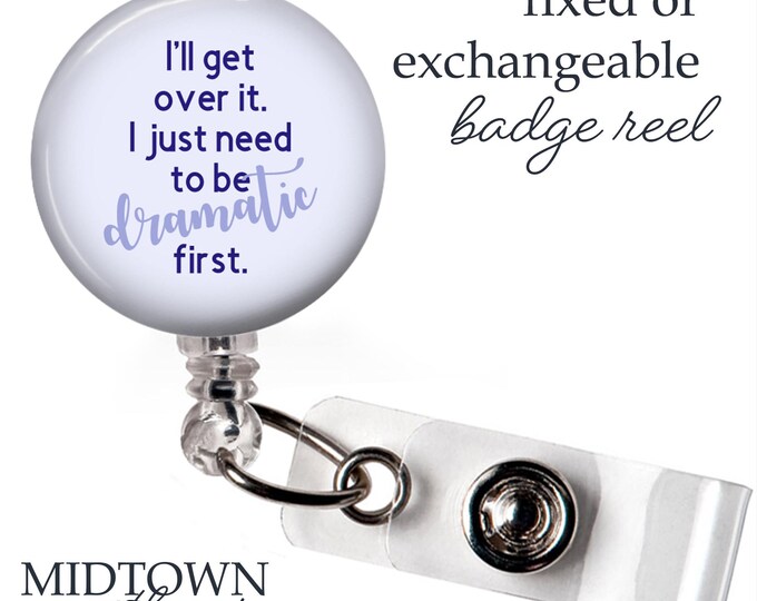 Dramatic Badge Reel or Exchangeable Topper