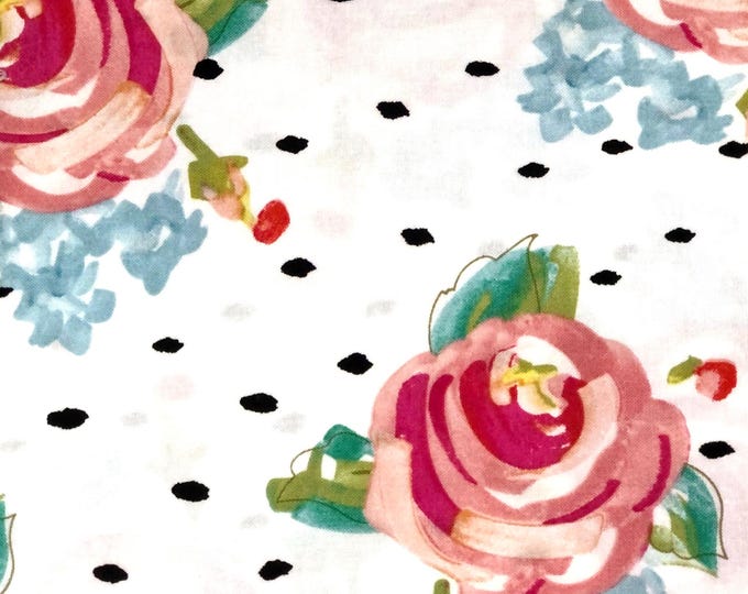 Pink Roses on White Scrub Cap