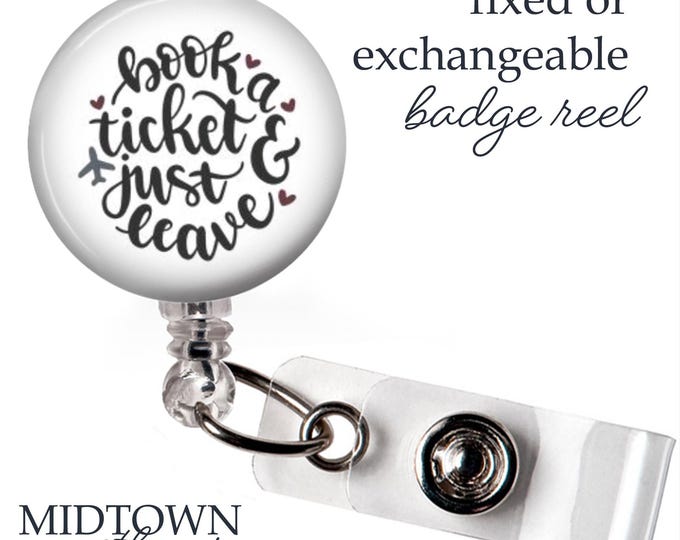 Book a Ticket Badge Reel or Exchangeable Topper