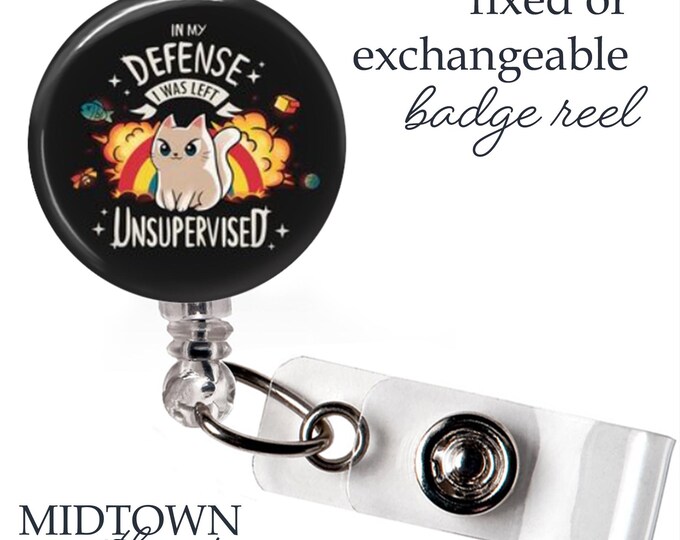 Left Unsupervised Badge Reel or Exchangeable Topper
