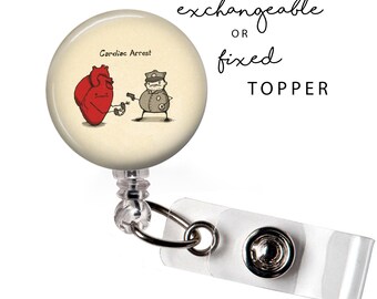 MED - Cardiac Arrest Badge Reel or Exchangeable Button