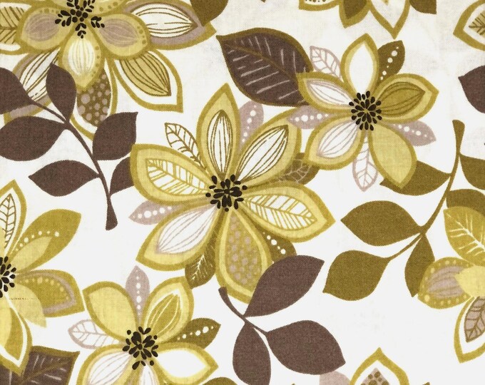 Vintage Olive Floral Scrub Cap