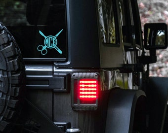 Monogrammed Medical Vinyl Car Decal - Scalpel/Clamp