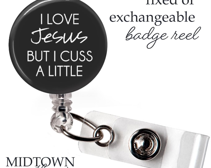 I Love Jesus Badge Reel or Exchangeable Topper