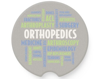 Orthopedic Soapstone Car Coaster | Unique Auto Accessory, Ideal Gift for Medical Professionals, Arthritis Awareness, Car Interior Decor