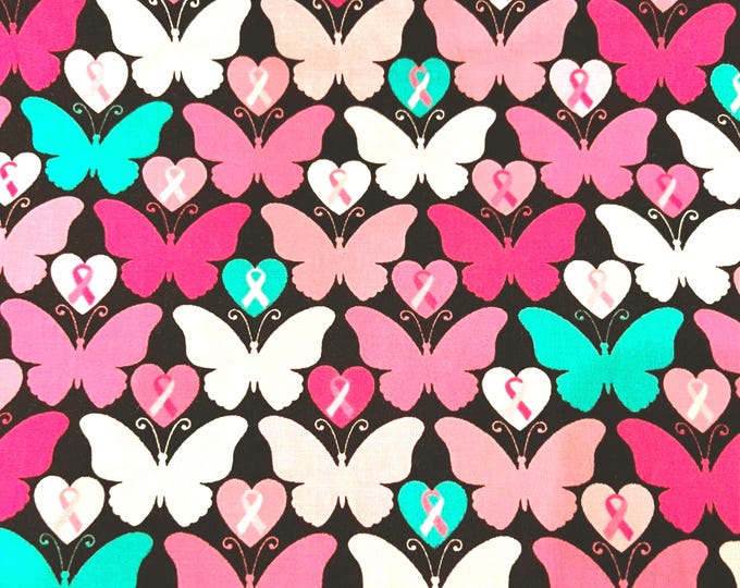 Breast Cancer Ribbons and Butterflies Scrub Cap