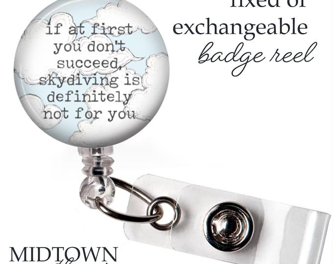 Skydiving Badge Reel or Exchangeable Topper