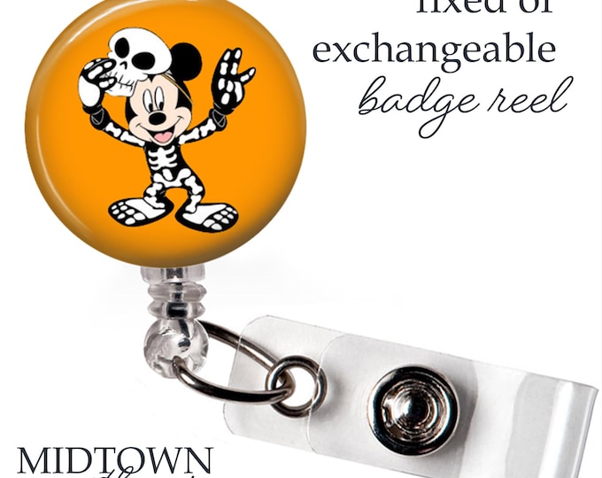 Halloween Mickey Badge Reel or Exchangeable Topper