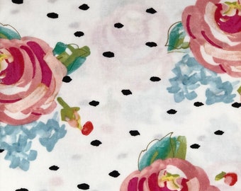 Pink Roses on White Scrub Cap