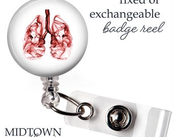 Airy Lungs Badge Reel or Exchangeable Topper
