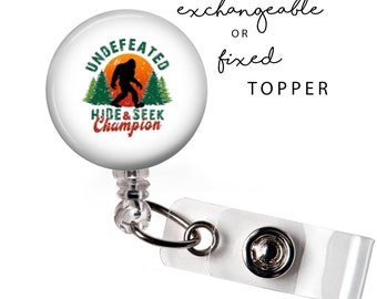 FUN - Undefeated Hide & Seek Champion Badge Reel or Exchangeable Button