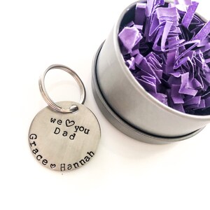 We love you daddy • Hand Stamped Keychain • Stainless Steel • Father’s Day • New Dad • Gift for Him