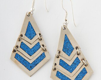 large hand made Mexico dangly moving hearts 3d wire heart earrings Heart earrings M2013 fairtrade.