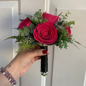 Prom Bouquet, Custom Color Flowers & Stem Ribbon Wrap, Bridal Bouquet *Message for Rush Request