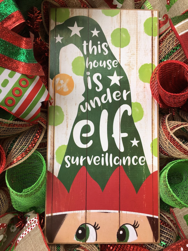 Elf Wreath,Elf Surveillance Wreath,Christmas Deco Mesh Wreath,Elf Legs,Naughty Or Nice Wreath,Whimsical Wreath,Christmas Elf Decorations