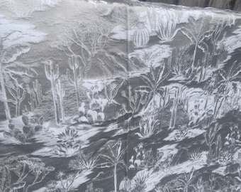 Kanchi Sundarbans Silver upholstery remnant sample panel fabric embroidered drapery pillows