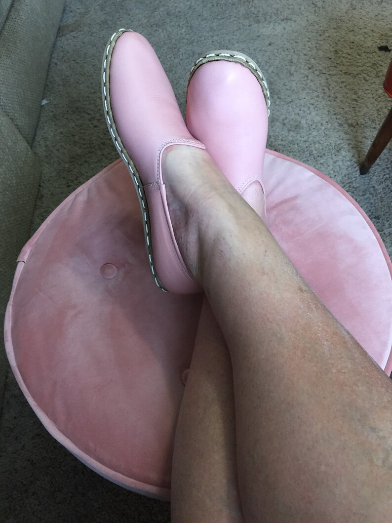 Blush Pink Velvet Ottoman Footstool restored