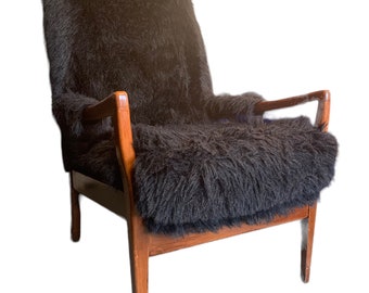 Cintique C5 Lounge Chair mid century Made in England faux fur upholstery