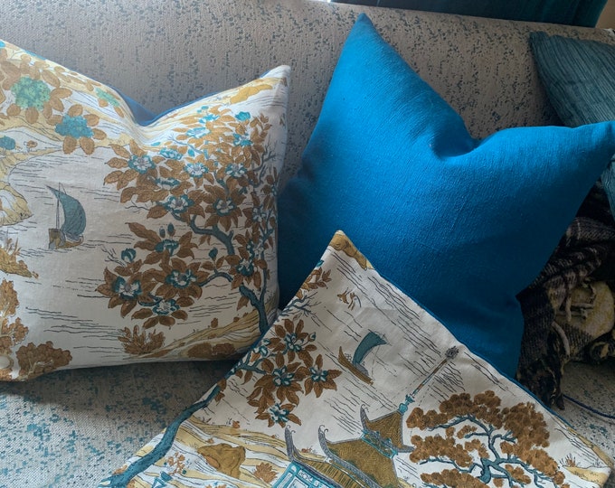 Pair of Custom Made Knife Edge Pillow Covers in Vintage Etsy