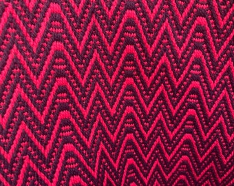 Vintage Red Black flame stitch weave upholstery remnant