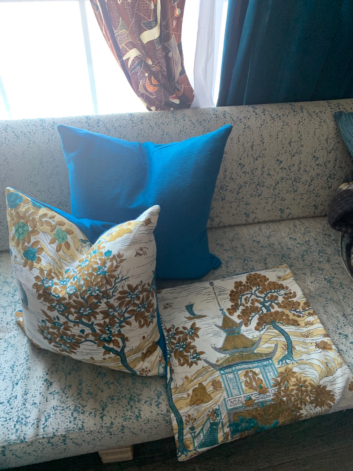 Pair of Custom Made Knife Edge Pillow Covers in Vintage Etsy